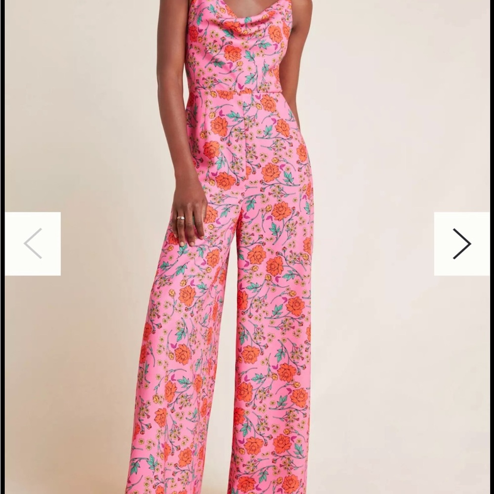 Anthropologie Finders Keepers Floral Pink Jumpsuit Medium 6